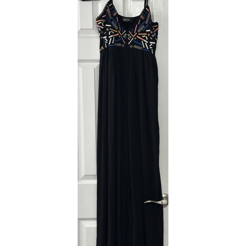 Women’s Jumpsuit Fab’rik Size S Black Palazzo Pants Leg Wide Leg One Piece - Picture 2 of 16